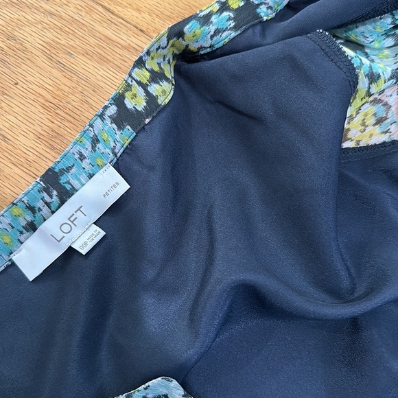 LOFT Spring Floral Button Front Dress in Pastels & Grey 00P - Picture 11 of 16